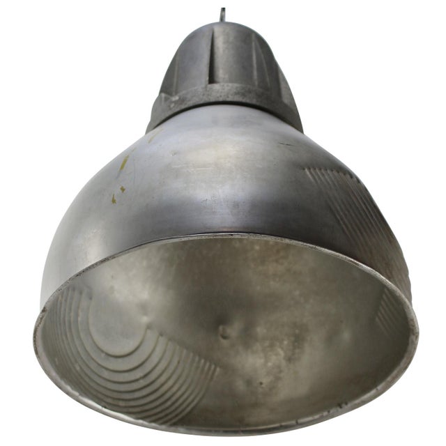 Industrial pendant light by mazda, france. grey aluminum e27 / e26 this piece has an attribution mark, i am sure that it...