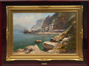 Valentino White, Landscape Composition, 20th century, Oil Painting on Cardboard