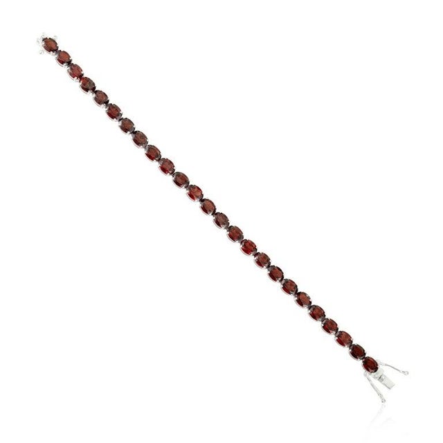 Not Yet Made - Made To Order 25.15 Ct Oval Cut Garnet Bracelet in 925 Silver Gift for Mom For Sale - Image 5 of 13