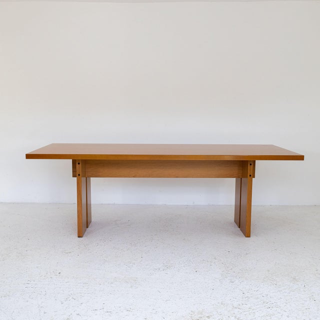 Brown Rectangular Wooden Table, 1970s For Sale - Image 8 of 11