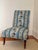 Antique Napoleon slipper chair, reupholstered in Dècors Barbares Casse-Noisette in Blue. Beautiful wood legs are sturdy...