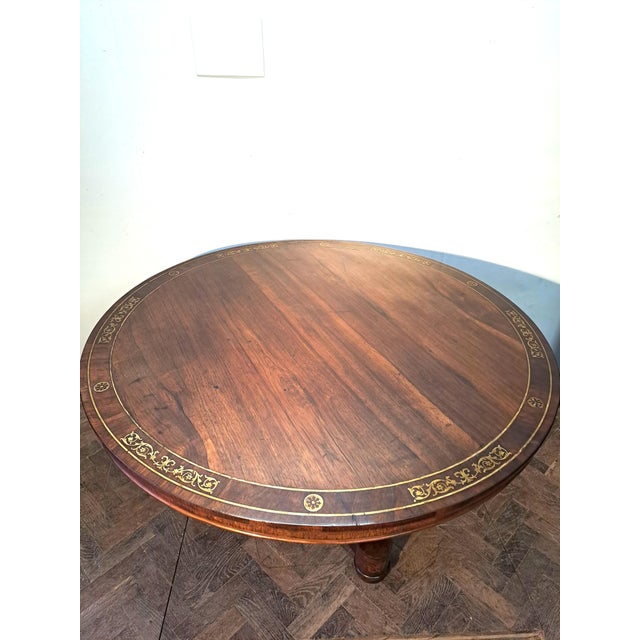 Regency Rosewood Centre Table with Brass Inlay, 1820 For Sale - Image 4 of 10