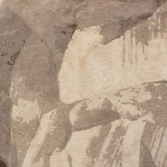 2010s Rug & Kilim's Contemporary Nepalese Beige-Brown Wool and Silk Rug For Sale - Image 5 of 6