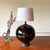 Mid 20th Century Mid Century Modern XL Black Ceramic and Walnut Sphere Table Lamp For Sale - Image 4 of 14