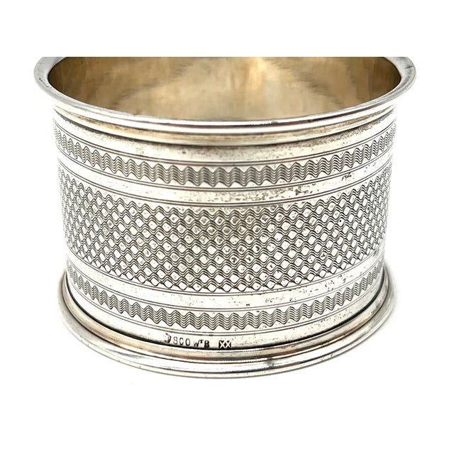 Antique 19th Century 800 Silver Monogram Napkin Ring, Germany, 1890s For Sale - Image 4 of 10