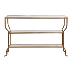 Antiqued Gold Finish Console Table