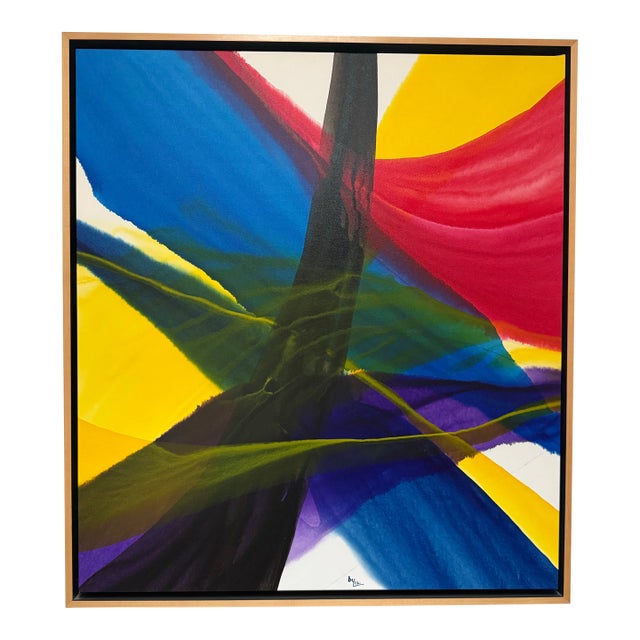 Mid-Century Modern Large Lillian B. Beranek Abstract Fluid Acrylic Painting - 36'x40' For Sale