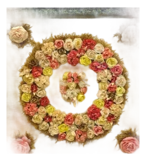 Antique Victorian Paper Mache Flower Mourning Wreath Shadow Box Frame Oddity