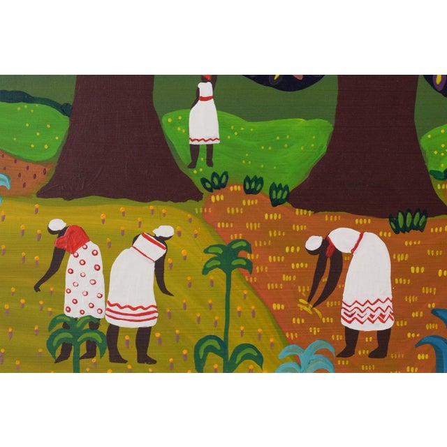 Landscape with Workers, 20th-century, Oil on Board, Framed For Sale - Image 5 of 10