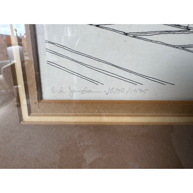 1975 Ed Jader “The John H. Robinson Home – Austin, Texas 1888” Limited Edition Architectural Print, 18/50, Framed For Sale - Image 10 of 12