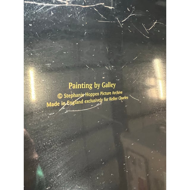 1980s 1980s Floral Black Tray With Stand, Made in England For Sale - Image 5 of 11