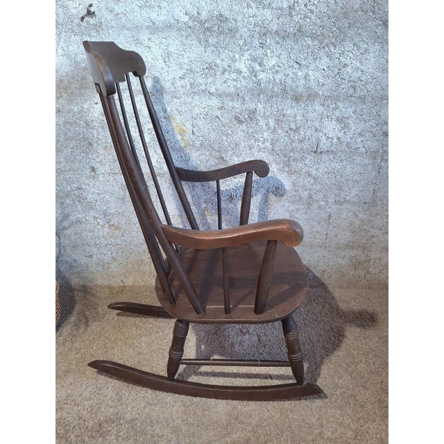 Brown Windsor Rocking Chair from Stol Kamnik, 1960s For Sale - Image 8 of 11