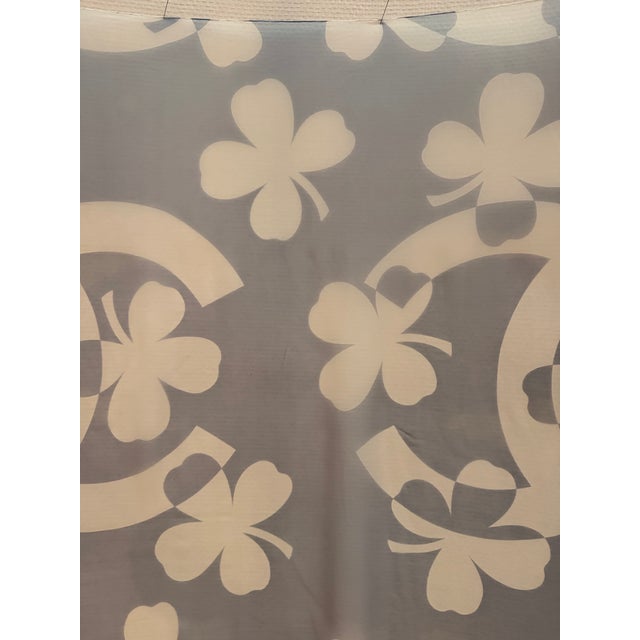 Chanel Large Silk Chiffon Scarf Leafs Clovers For Sale - Image 10 of 12