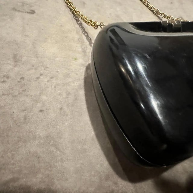 Black 1940s Art Deco Black Bakelite and Brass Italian Evening Bag For Sale - Image 8 of 15