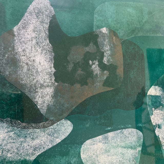 Original Framed Abstract Monotype “Vert De Terre” Signed MCB 2025 For Sale In New York - Image 6 of 6