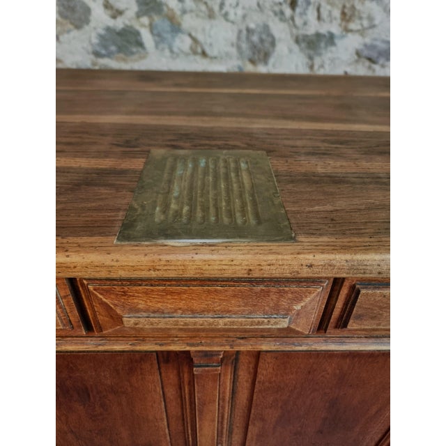 Antique French Oak Shop Counter Kitchen Island on Castors, 1880 For Sale - Image 14 of 18