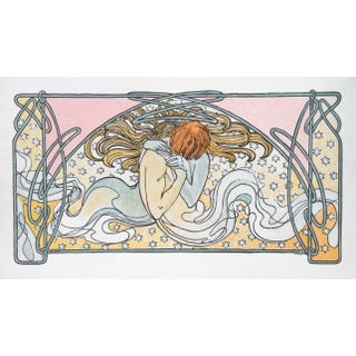 Kissing Mermaids, 24, Alphonse Mucha Lithograph For Sale
