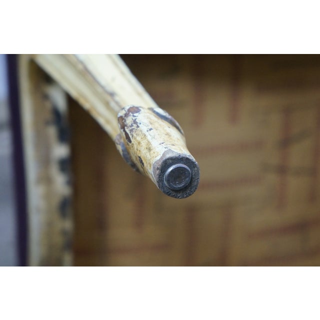 Antique French Provincial Embroidered Needlepoint Vanity Bench Foot Stool 18" For Sale - Image 13 of 18