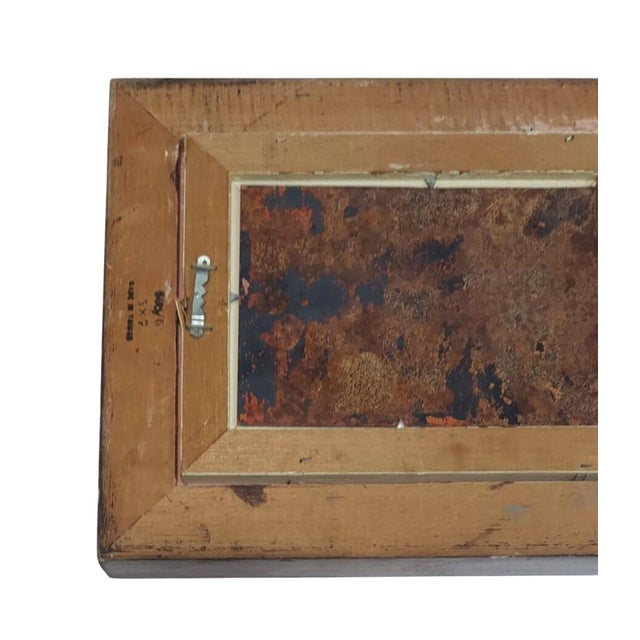Late 20th Century Fleming Child in the Woods Red Shorts Painting Enamel on Copper Framed Vertical For Sale In Greensboro - Image 6 of 9