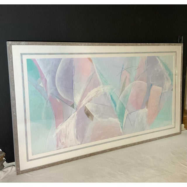 A LARGE framed under acrylic original abstract Mixed Media by American artist Anthony Pettera. Art work done in beautiful...