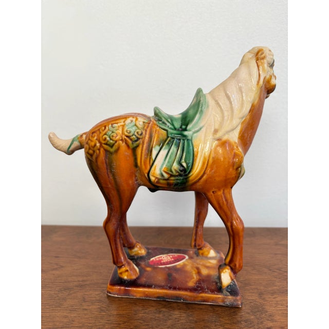 Ceramic 1980s Tang Dynasty Style Drip Glaze Horse Figurine For Sale - Image 7 of 8