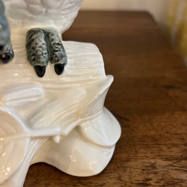 Ceramic Vintage Mid Century Porcelain White Cockatiel Birds- A Pair For Sale - Image 7 of 8