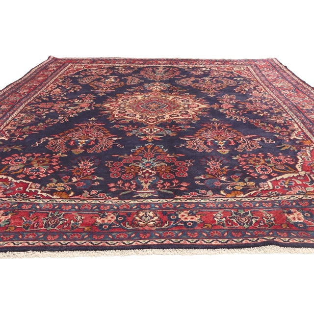 American Late 20th Century Vintage Persian Mehraban Rug - 07'02 X 10'02 For Sale - Image 3 of 9