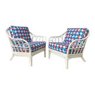 1960s Vintage Boho Chic Rattan Chairs- a Pair For Sale