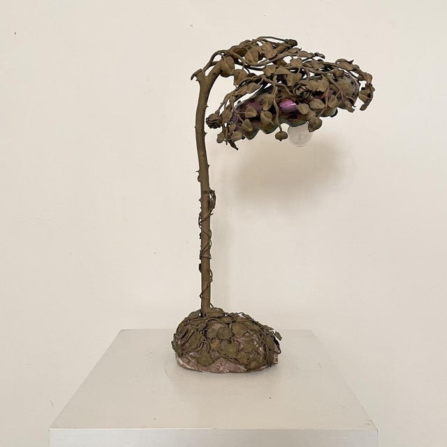 Brown French Art Nouveau Table Lamp, 1910 For Sale - Image 8 of 18