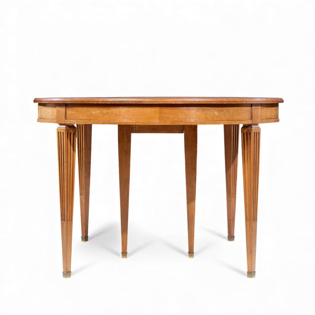 Kindel Furniture Late 20th Century Kindel Furniture French Regency Louis XVI Cherry Wood Expanding Dining Table With 3 Leaves For Sale - Image 4 of 17