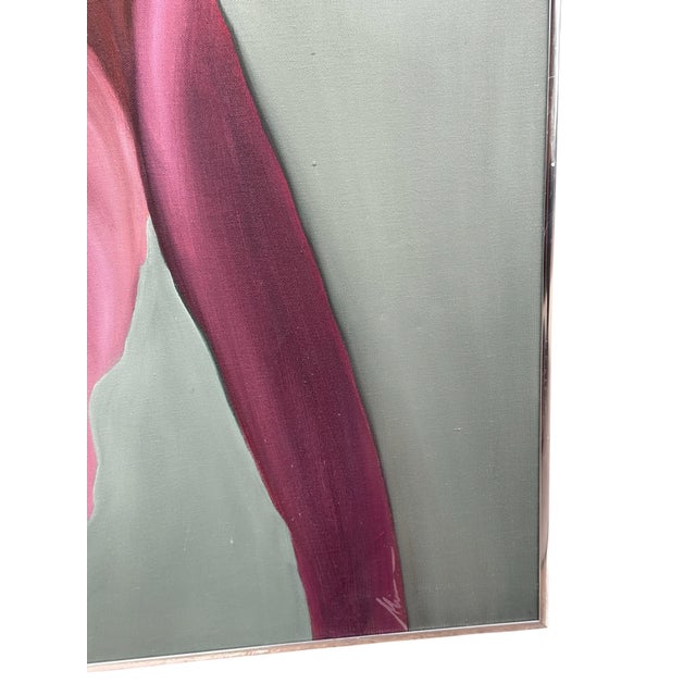 Large Scale Framed Mixed Media Painting With Stitching For Sale - Image 9 of 11