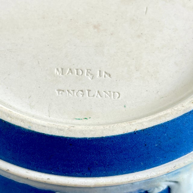 Wedgwood Royal Blue Jasperware Biscuit Barrel For Sale - Image 11 of 12