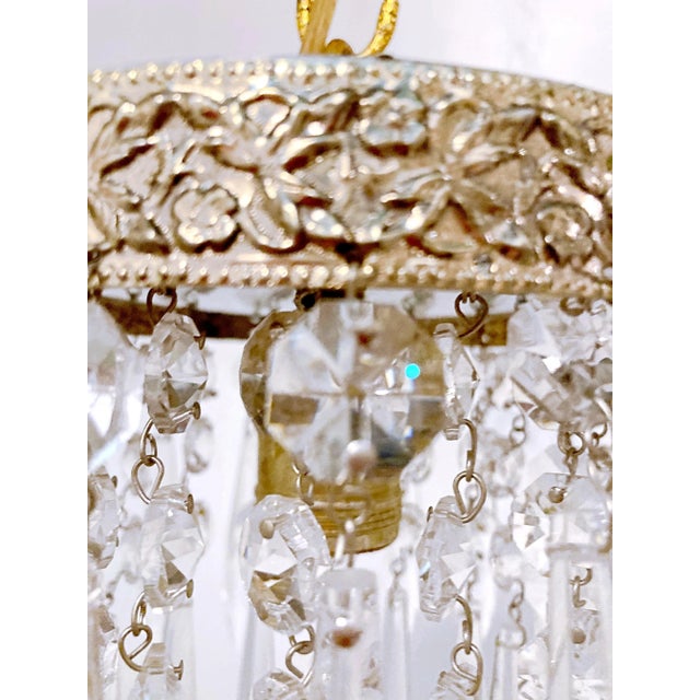 1950s Italian Brass Upside Down Layered Cake Chandelier For Sale - Image 4 of 7