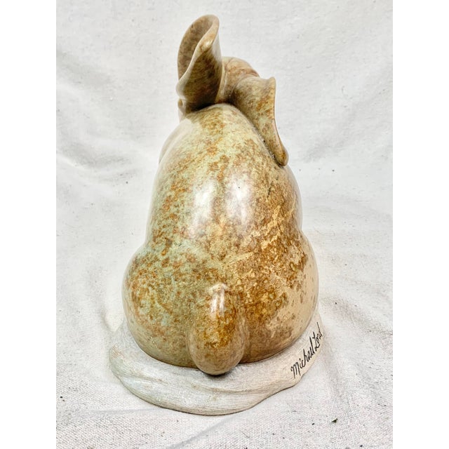 Stone Vintage 1993 Michael Lord Hand Carved Stone Bunny Statue For Sale - Image 7 of 11