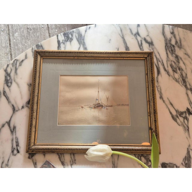 Edoardo De Martino, Off the Isle of Wight, Watercolor, 1863, Framed For Sale - Image 12 of 18