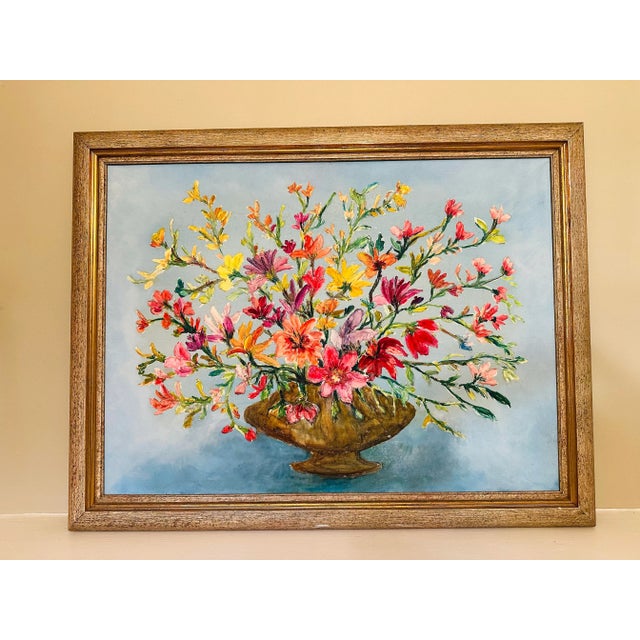 Textured Oil on Canvas Botanical Painting For Sale - Image 11 of 11