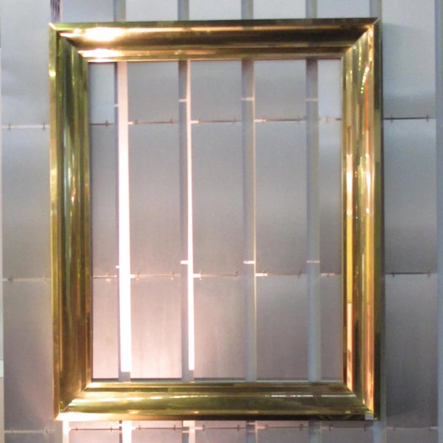Brass Modernist Brass Metal Frame for Painting, Drawing or Mirror Project For Sale - Image 8 of 8