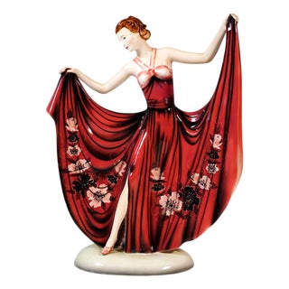 Art Deco Dance Study Posing Figure by Stephan Dakon for Goldscheider, 1937 For Sale