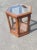 Modern Vintage Fruitwood and Glass Paneled Hexagonal Side Table For Sale - Image 3 of 6