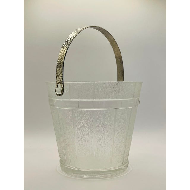 Mid 20th Century Glass Faux Wood Ice Bucket For Sale - Image 10 of 10