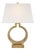 Chapman & Myers by Visual Comfort Signature Ring Form Large Table Lamp in Antique-Burnished Brass with Linen Shade For Sale