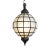 White frosted glass and metal work lantern. Includes 3' chain and black ceiling plate. 100 watt max fixture. Bulb not...