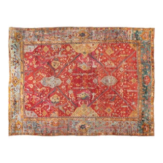 Oversized Antique Turkish Oushak Rug For Sale