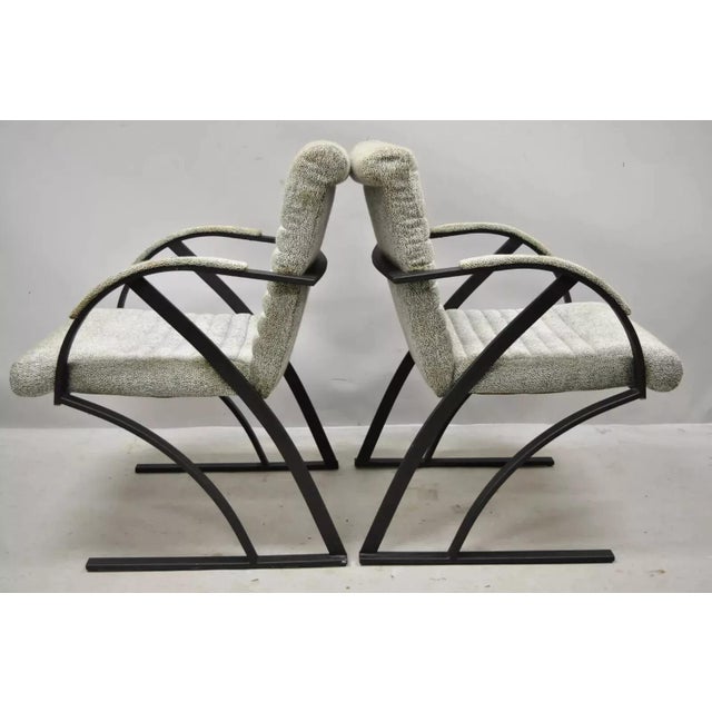 Mid-Century Modern Late 20th Century Vintage Mid Century Art Deco Metal Lounge Arm Chairs by Cal-Style (A) - A Pair For Sale - Image 3 of 12