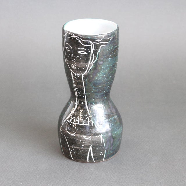 Mid-Century French Ceramic Vase by Atelier Du Grand Chêne, 1950s For Sale - Image 6 of 14