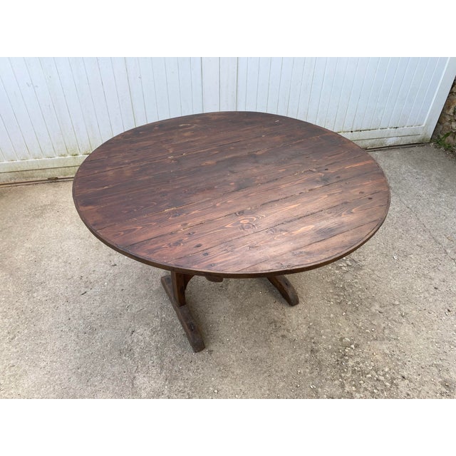 Antique Round Winemaker's Target Folding Table with Tilting Top, 1890s For Sale - Image 5 of 18