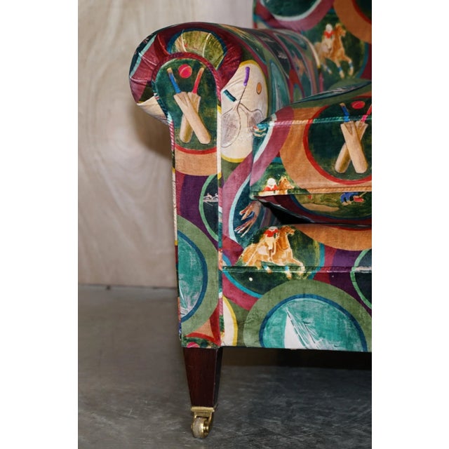 Set of Mulberry Silk Velvet Sporting Life Scroll Arm Armchairs from George Smith For Sale - Image 10 of 18