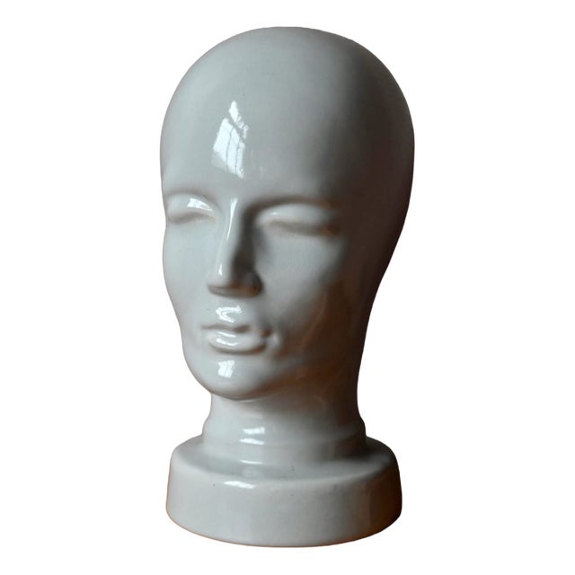 Enamelled Ceramic Mannequin Head, West Germany, 1970s For Sale