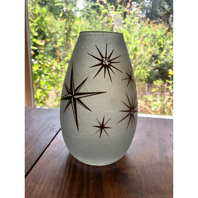 Mid Century Atomic Star Frosted Vase by Bartlett-Collins For Sale - Image 9 of 9