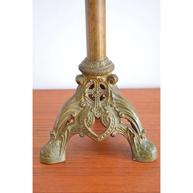 Antique Brass Candlestick, 1880s For Sale - Image 3 of 9